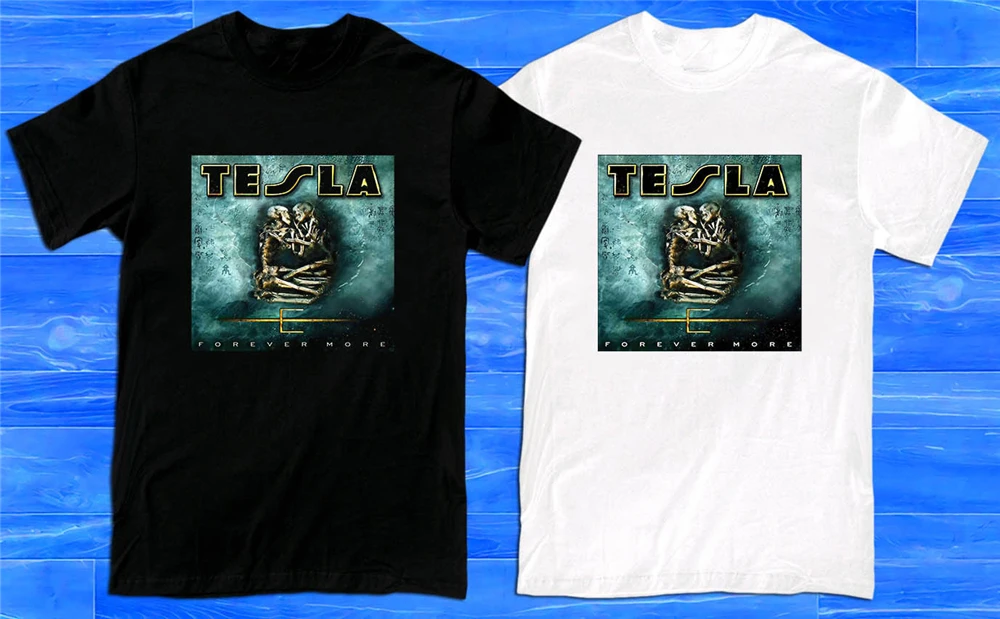 Tesla Forever More Metal Rock Band Legend Мужская Футболка размер S до 2Xl Повседневная футболка |