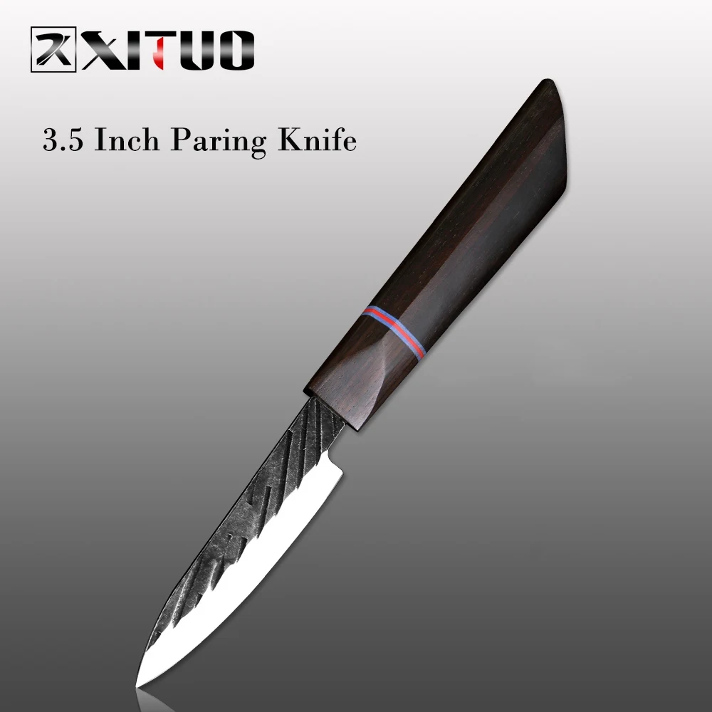 3. 5Inch Paring Knif XITUO Kitchen Chef Knife 440C Steel High Hardness Hand Forged Japanese Sharp Cleaver Knife Kiritsuke Peeling Knife Cooking Tool - Цвет: 3. 5Inch Paring Knif