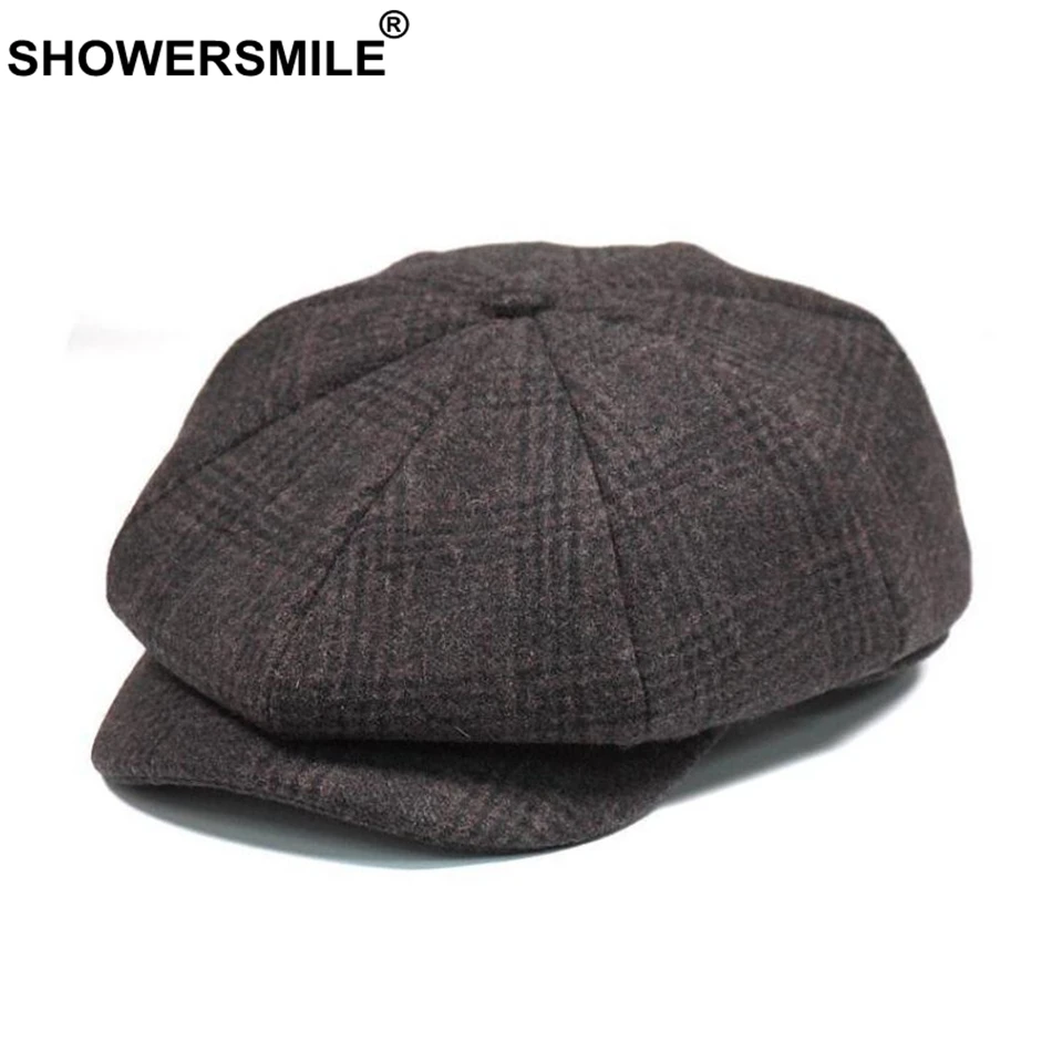 SHOWERSMILE Для мужчин с закруглёнными краями и пуговицей сверху Кепки верхняя одежда
