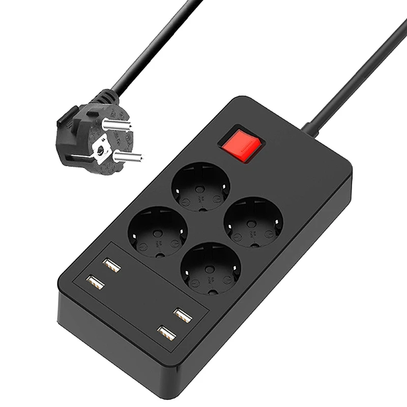 Multifunctional Plug-In Board European Standard Four-Hole Four USB Shunt Wiring European-Style Electric | Автомобили и мотоциклы