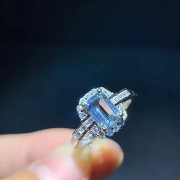 

Aquamarine ring Natural And Real Aquamarine Ring Wedding Engagement Rings for Women 925 sterling silver Aquamarine Ring