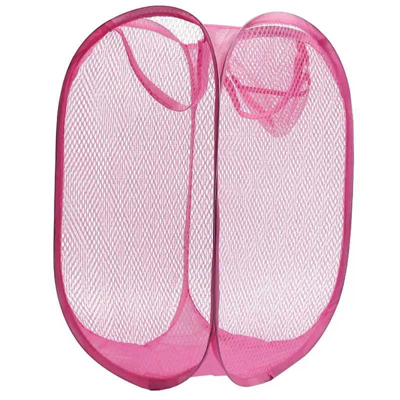 1PC Mesh Laundry Hamper Foldable Breathable Clothes Bin Towels Bags Toys Basket Household Versatile Sundries Storage Organizer 