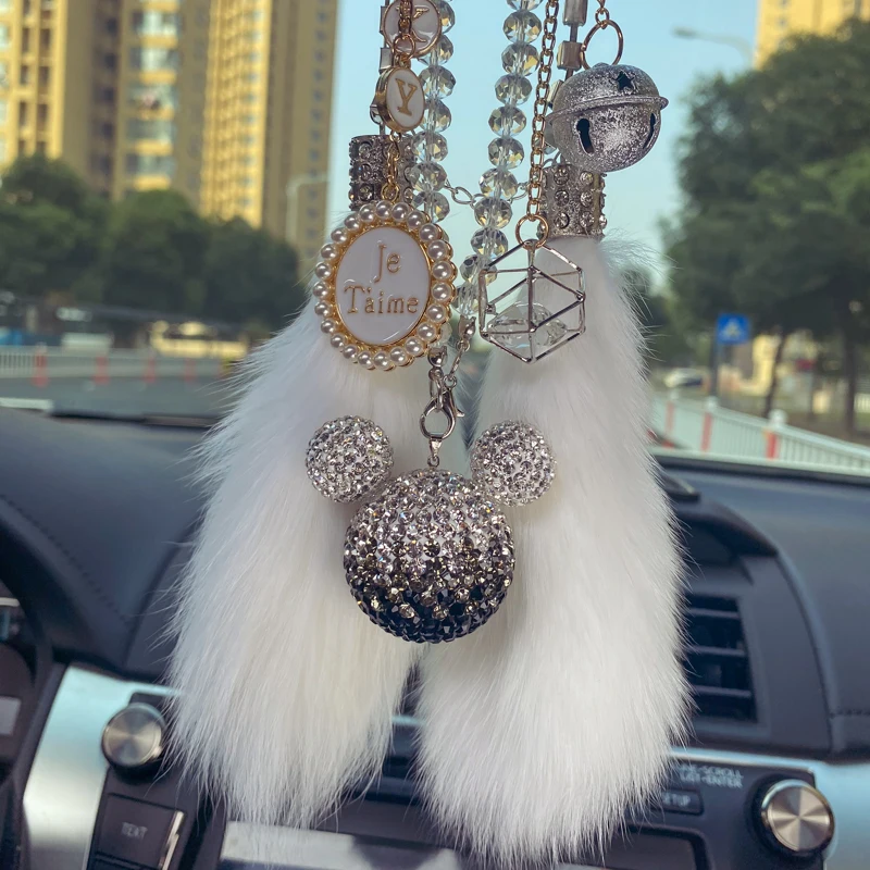 Luxury Diamond Rhinestone Cartoon Mickey Head Car Ornaments