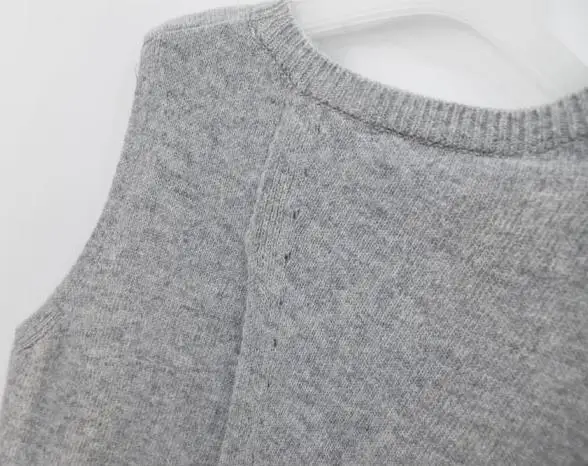 Женский джемпер Pull Femme, Осенний кашемировый свитер, жилет для женщин, без рукавов, с круглым вырезом на спине, с перекрестным разрезом, вязаный пуловер, жилет