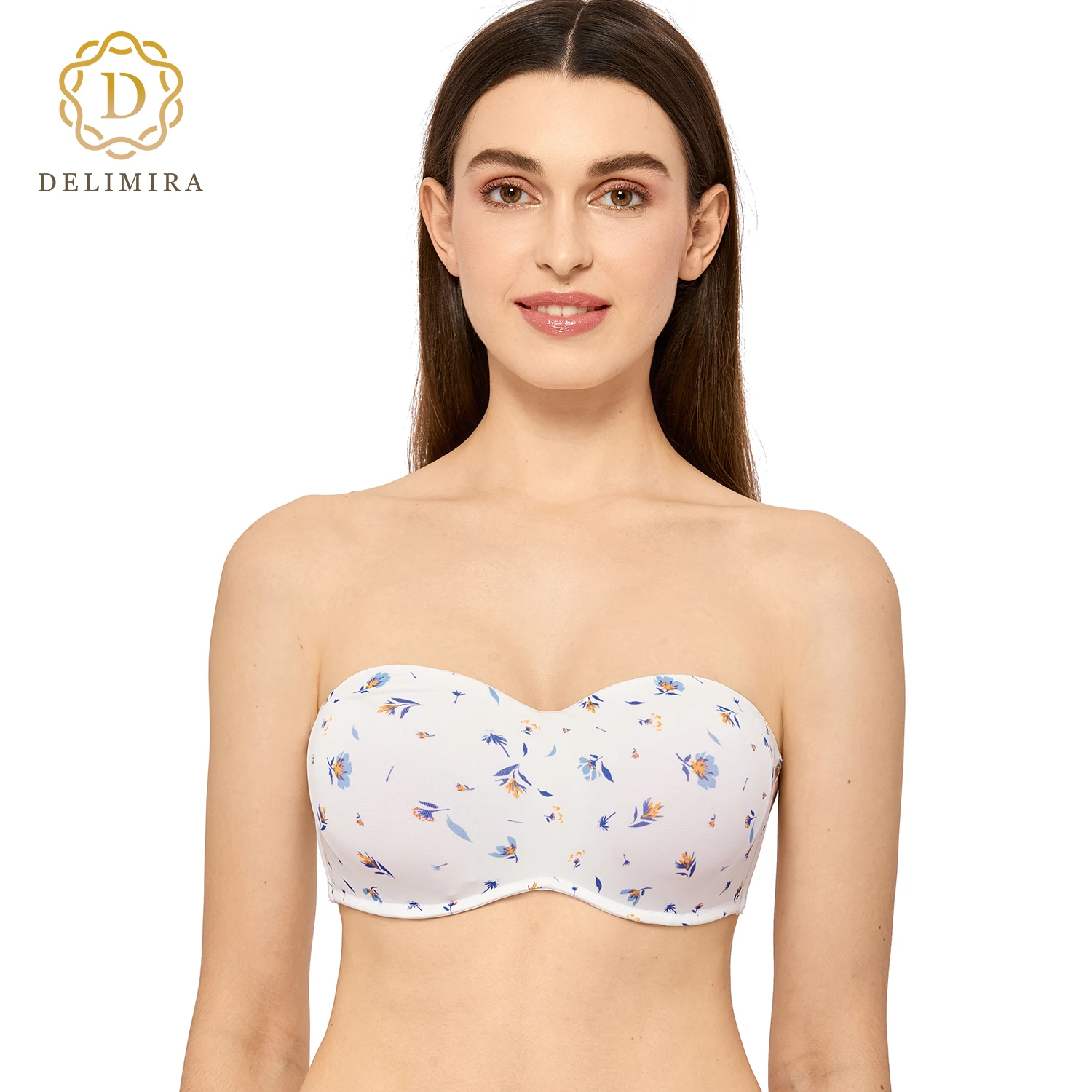DELIMIRA Women's Seamless Plus Size Strapless Minimizer Bra Bandeau