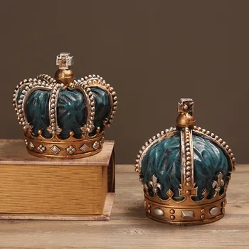 

European Retro Creative Crown Ornaments Home Decorations TV Cabinet Restaurant Bar Office Furnishings Crafts