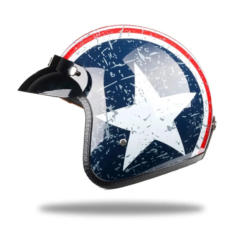 

Motorcycle helmet jet Vintage helmet Open face retro 3 casco moto capacete Retro Motocross Motorcycle DOT approved S to XL