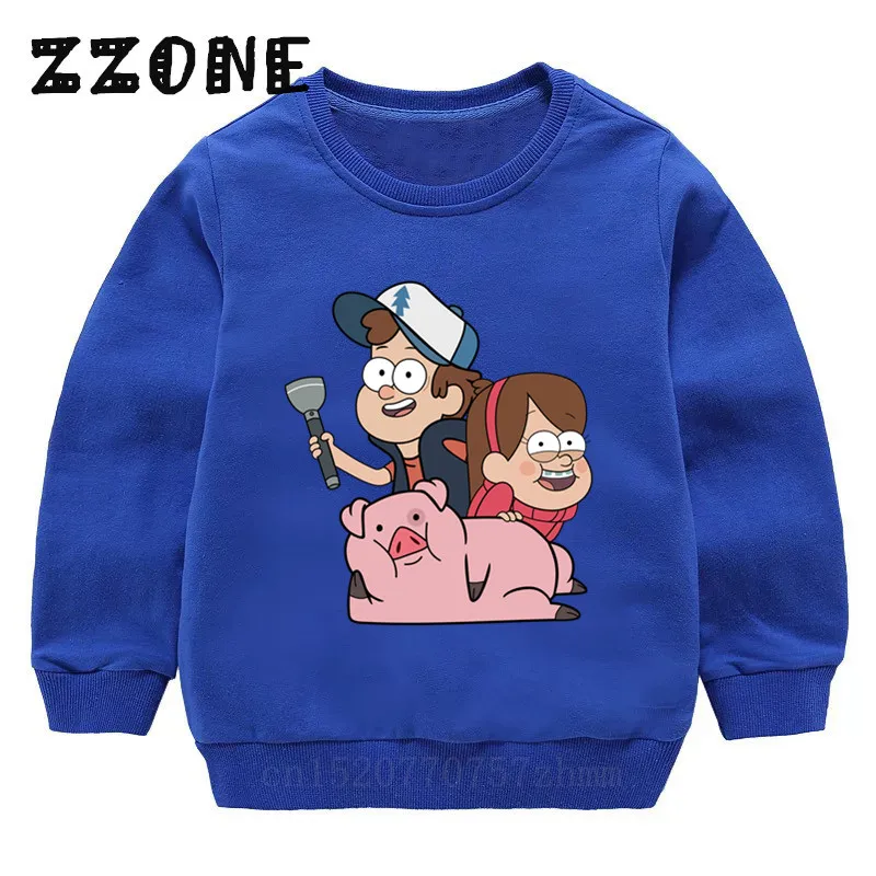 Children's Hoodies Kids Funny Gravity Falls Mabel Dipper Cartoon Sweatshirts Baby Cotton Pullover Tops Girl Boy Clothes,KYT2415