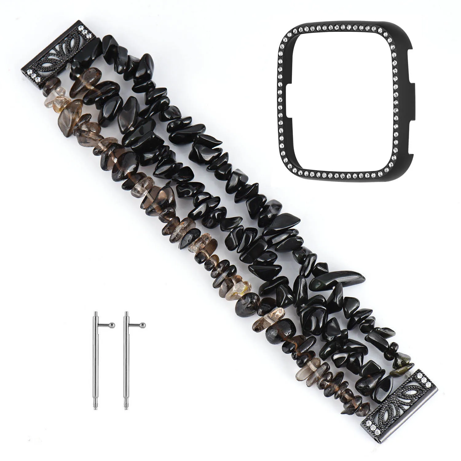 JYSBand Black Cover Ремешок для часов Fitbit Versa Gems часы с камнями ремешок для женщин Алмазный сменный Браслет для Fitbit Versa Смарт часы браслет - Цвет ремешка: JYSBand Black Cover