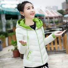 Nieuwe Winterjas Vrouwen Parka Thicken Bovenkleding Effen Hooded Jassen Korte Vrouwelijke Slanke Katoen Gewatteerde Basic Tops Hoge Kwaliteit D278(China)