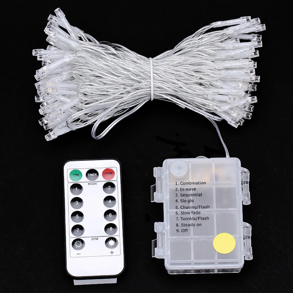 

5M/10M/20M LED Fairy String Lights Battery Operated with 8 Modes Remote Control Christmas Holiday Party Wedding Decoration