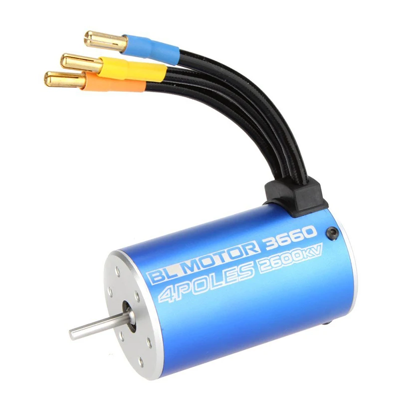 BMBY-3660 4 полюса 2600KV бесщеточный двигатель для RC 1/8 1/10 грузовик внедорожный автомобиль Лодка