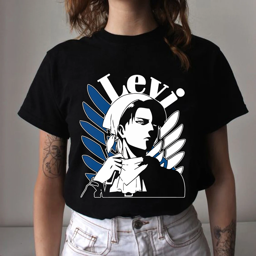 Attack on Titan AOT T-Shirt Men Cotton T Shirt Anime Ackerman Levi Clothes Tops Tees | Мужская одежда