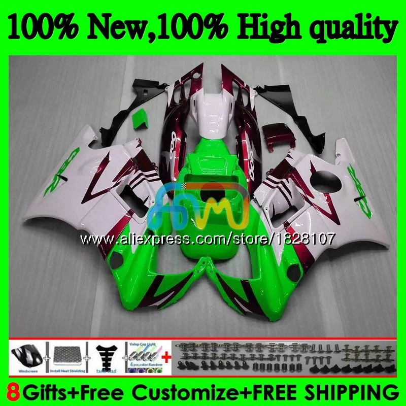 Обтекатели+ майка для HONDA 600CC CBR 600F3 CBR 600 зеленого и белого цветов FS 95 96 1995 1996 3BS. 227 CBR600 F3 CBR600F3 97 98 1997 1998 комплект