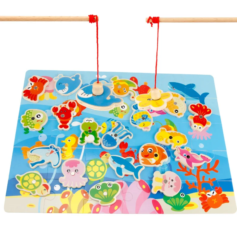 Магнитные игрушки для рыбалки деревянные детские игрушки для Детские деревянные игрушки