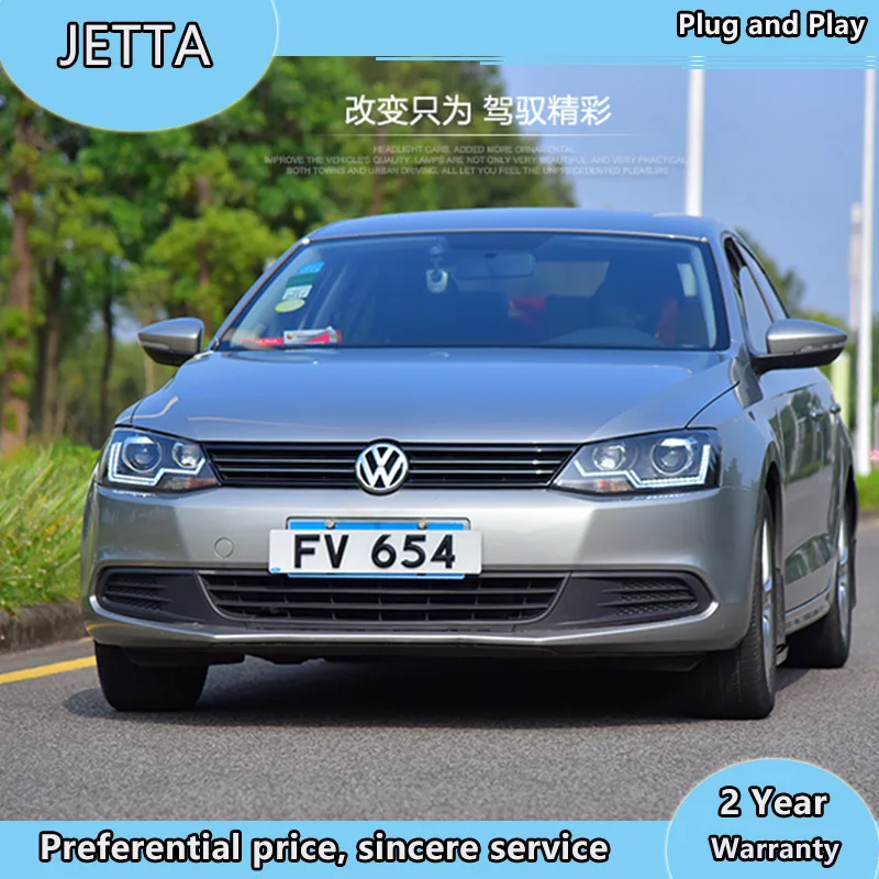 Автомобильный Стайлинг для VW Jetta фары 2012- Jetta светодиодные фары фара led drl проектор фары H7 hid Биксеноновые линзы