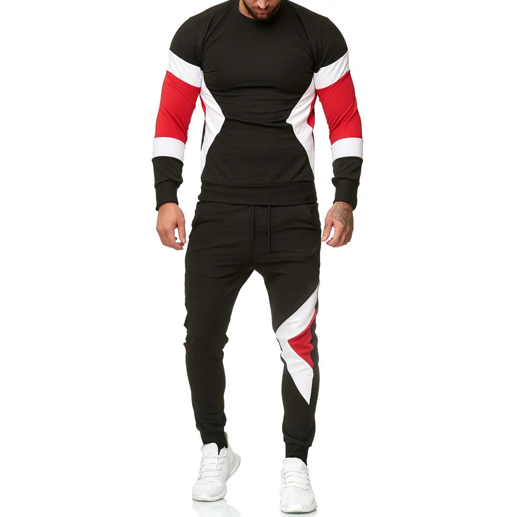 Мужской зимний спортивный костюм для бега, мужской комплект из кусков, мужской комплект одежды, тренировочный спортивный костюм, пуловер d91023