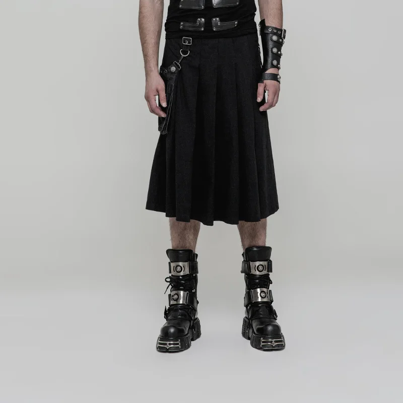 Панк рейв Мужская Панк половина юбка стерео сумка Съемная Красивая панк Рок вечерние Клубные сценические юбки