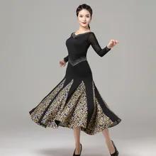 2021 9004 Langarm Patchwork Design Weiblichen Latin Dance Kleid Frauen Tanzen Leistung Kleid Ballsaal Bauchtanz Anzug