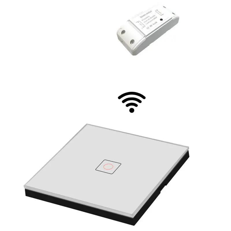 

Smart Home RF433mhz Glass Panel Remote Control With Basic Module Switch Glass Transmitter and Receiver No Need Rewiring