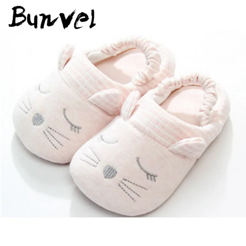 Bunvel/милые тапочки для новорожденных; детская обувь с животным узором; тапочки для малышей; тапочки для новорожденных девочек и мальчиков