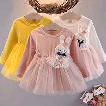 Носки на осень, для малышей, новорожденных, Детские хлопковые платья Платье для маленьких девочек пряжа для вечеринок для девушек Модная одежда для маленьких девочек