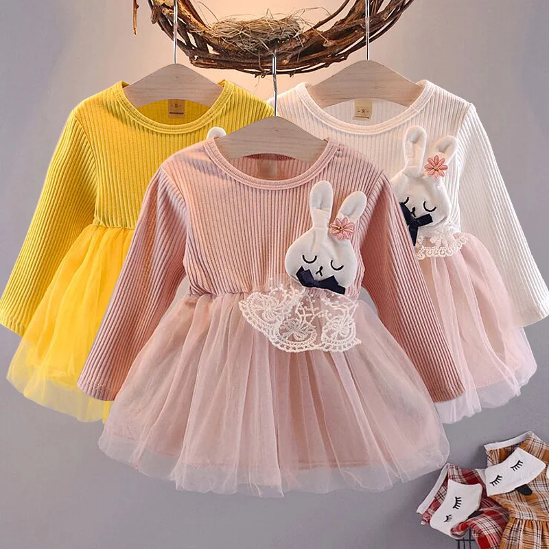 

Autumn Baby Newborn Baby Cotton Dress Baby Girl Dress Yarn Party Girl Fashion Baby Girl Clothes