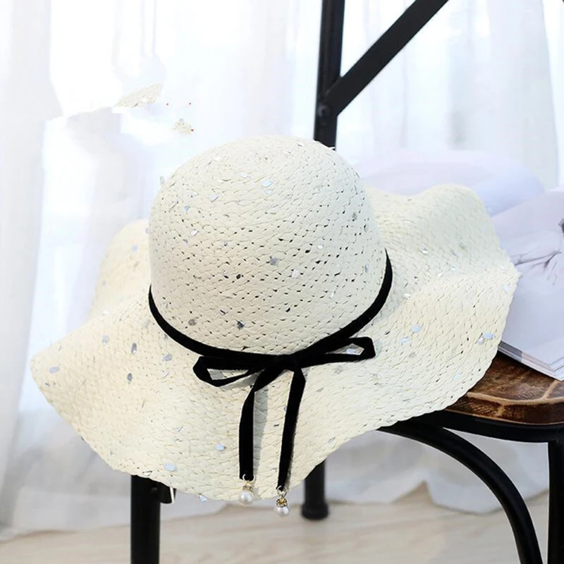 Пляжная Шляпа Cappello новая шляпа на весну лето для девушек с цветами и бусинами