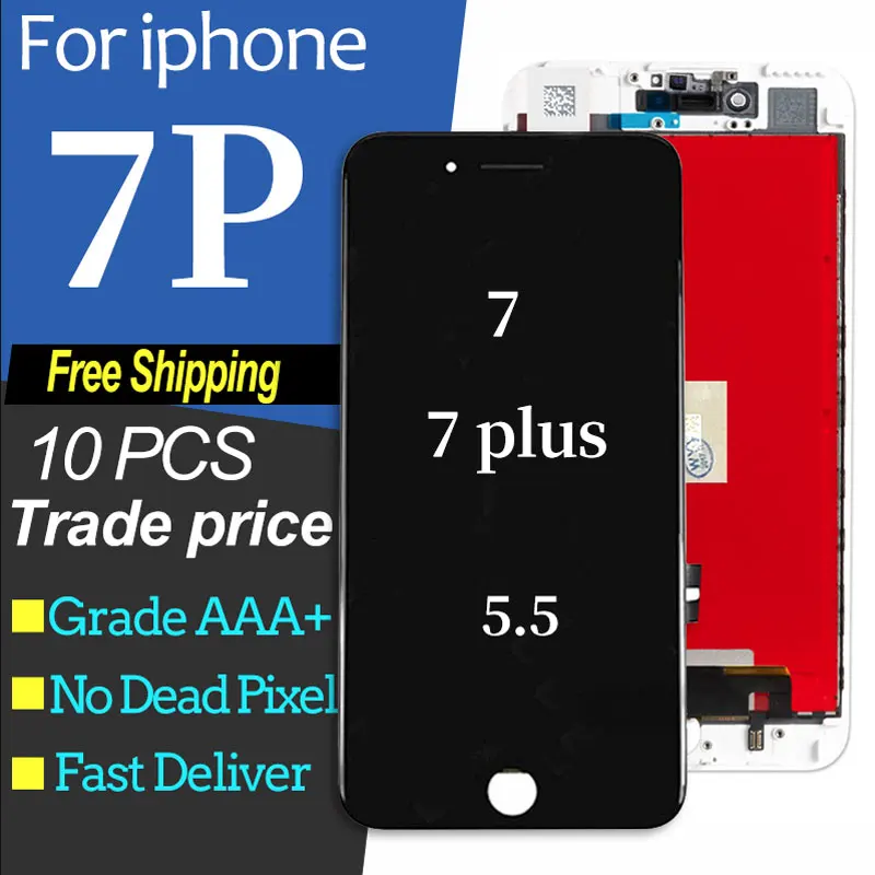 10 шт./лот AAA+ lcd для iphone 7 Plus lcd сенсорный экран дисплей дигитайзер сборка Замена для iphone 7plus 7 P lcd 3D touch