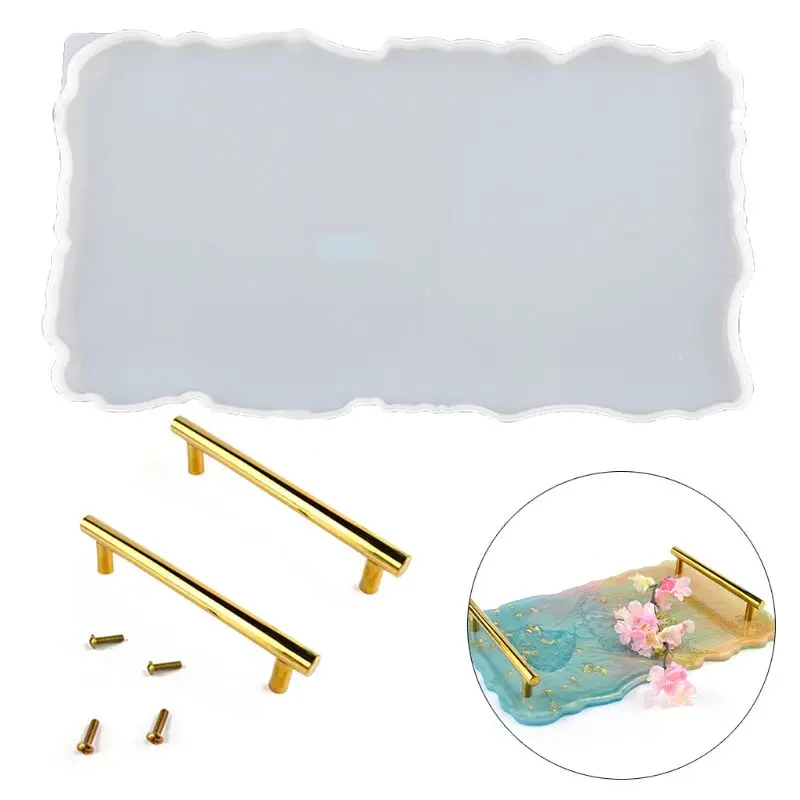 

Rectangle Epoxy Resin Mold Irregular Tray Large Silicone Mold for Resin Rack Tray Home Decoration DIY Craft Making