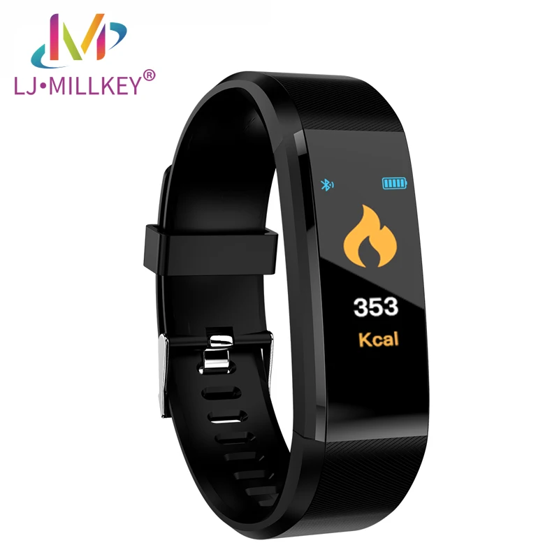 

Smart Bracelet Watch Wristband 115 Plus Blood Pressure Monitoring Heart Rate Monitor Smart Fitness Band
