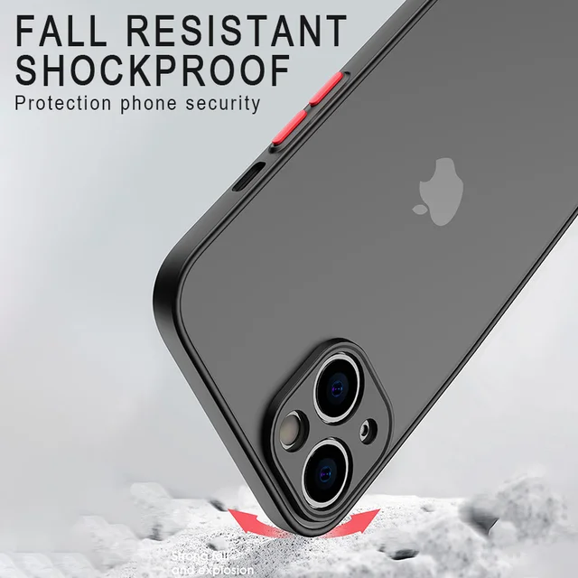 Luxury Silicone Shockproof Matte Phone Case For iPhone 13 12 11 Pro Max Mini X XS XR 7 8 Plus SE 2 2020 Transparent Thin Cover 5