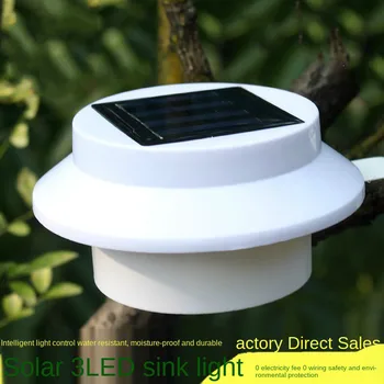 

Outdoor Solar Fence Lamp 3led Waterproof Fence Sink Lamp Garden Landscape Lighting Wall Lamp Villa Decorative Lamp