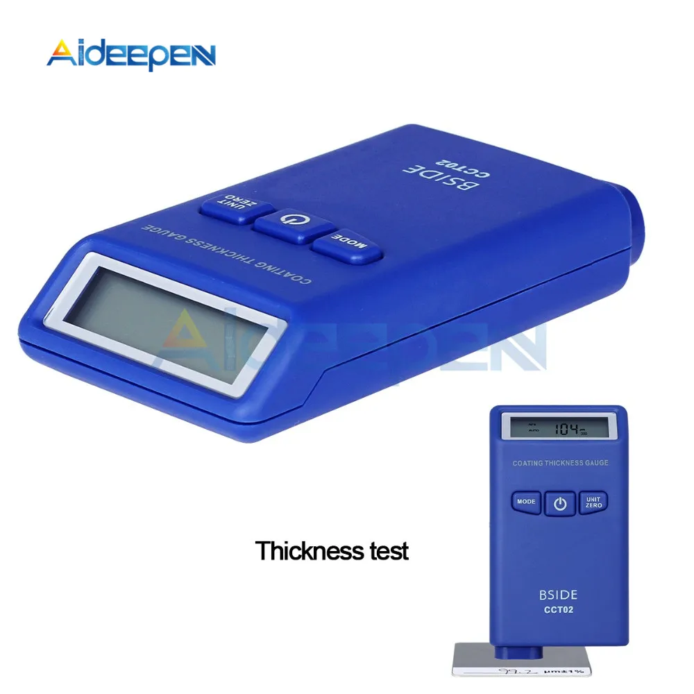 CCT02 мини lcd цифровой датчик толщины покрытия толщины измерительный прибор автомобильный тестер краски F/N зонд 2000um/78,7 mils