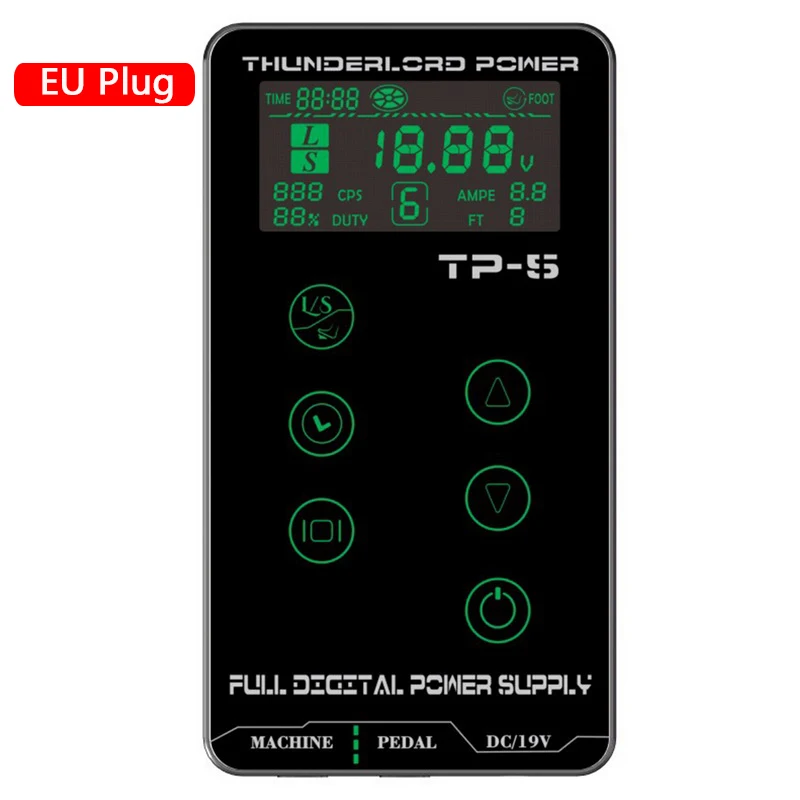 EU Plug Профессиональная татуировка мощность сенсорный экран обновление TP-5 цифровой Смарт lcd макияж двойной татуировки Электропитание набор тела Искусство легко носить с собой - Цвет: EU Plug