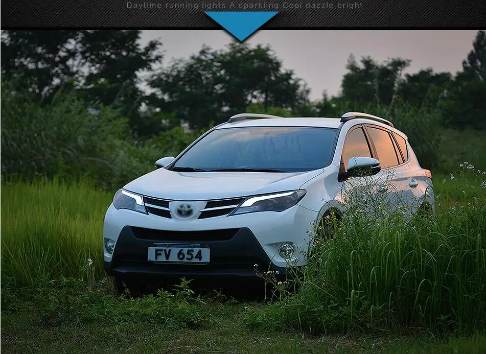 Автомобильный Стайлинг для 2013- RAV4 светодиодный фары RAV 4 фары светодиодный DRL Биксеноновые линзы Высокий Низкий луч парковка противотуманные передние