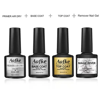 

4pcs/set Nail Top Coat And Base Coat For Nails Semi Permanant Fast Dry Primer Soak Off Burst Remover UV Gel Nail Lacquer ZJJ3083