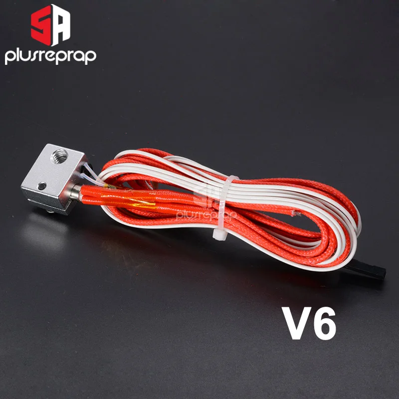 V6 V5/V6/V6Volcano j-головка Hotend нагревательный алюминиевый блок+ термистор с 2 контактами+ керамический нагреватель 12 В/24 В 40 Вт для 3D-принтера - Цвет: V6