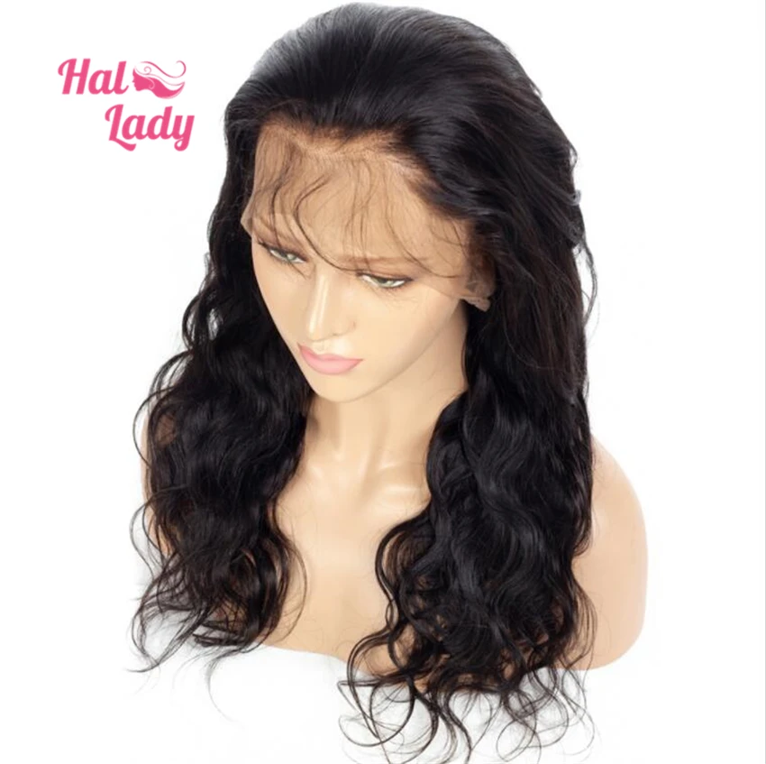 Парики из натуральных волос Halo Lady Beauty 13*4 бразильские волнистые волосы без Remy с
