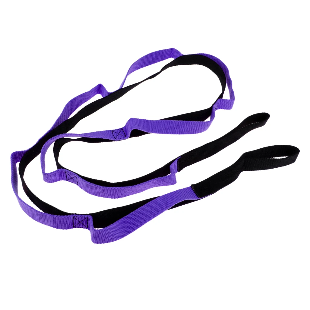 Purple and Black Мульти петля стрейч-пояс гибкость фигуры тела Пилатес для спорта, зала и йоги танец Теплый Пояс Группа фитнес оборудование - Цвет: Purple and Black