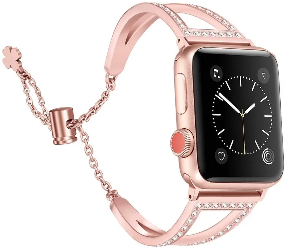 

Compatible with Apple Watch Band 42mm 44mm iWatch Series 5/4/3/2/1, Women Dressy Metal Jewelry Bracelet Stainless Steel, Silver