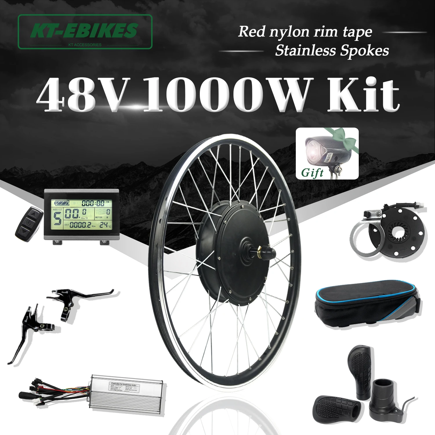 US $241.00 e Bike Kit 48V 1000W Front Rear Motor 26 28 Electric Wheel hub motor lcd3 kit Electric bike Bicycle Conversion Kit