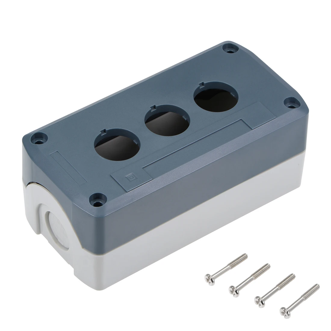 

uxcell Push Button Switch Control Station Box 22mm 3 Button Aperture Gray Blue and Light Gray