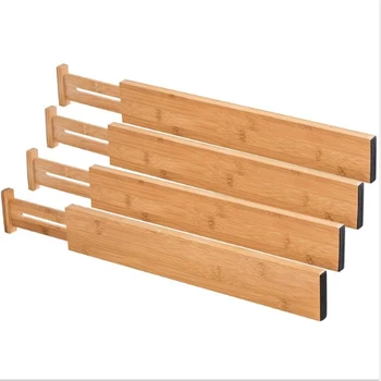 

4-Pack Drawer Dividers Bamboo Separators Organization Expandable Organizers for Kitchen Bedroom Bathroom Dresser Office