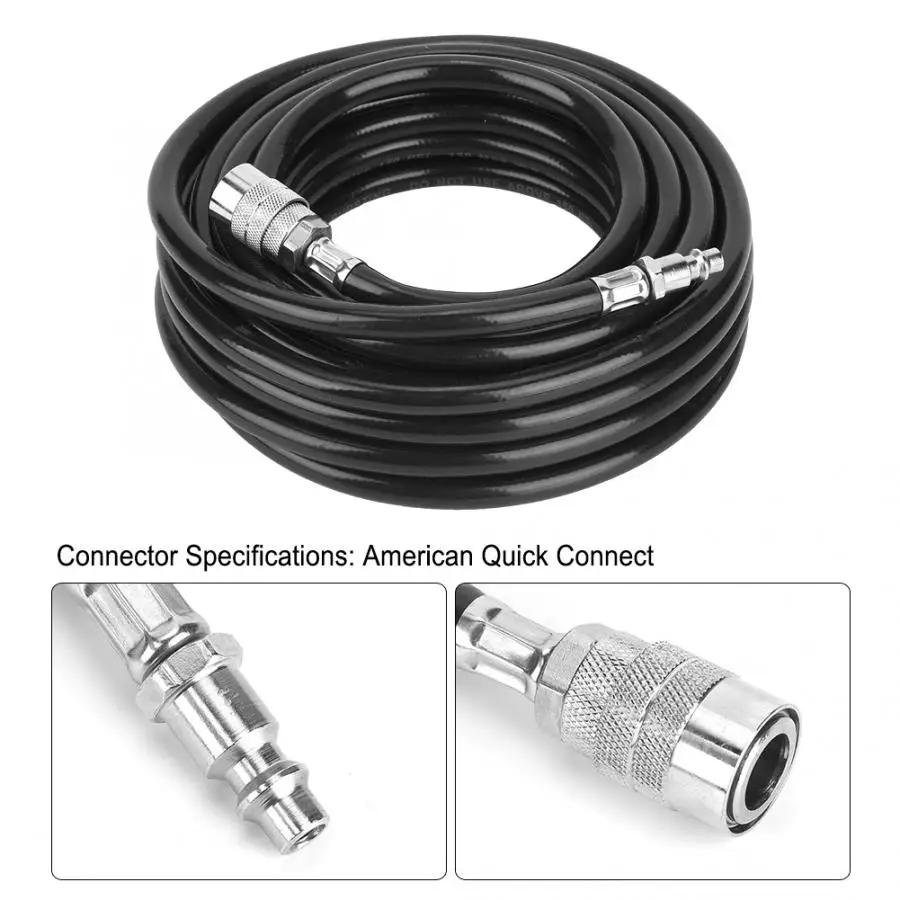 

7.5 Meters PVC Pneumatic Air Compressor Hose Accessory Kit with American Quick Connect
