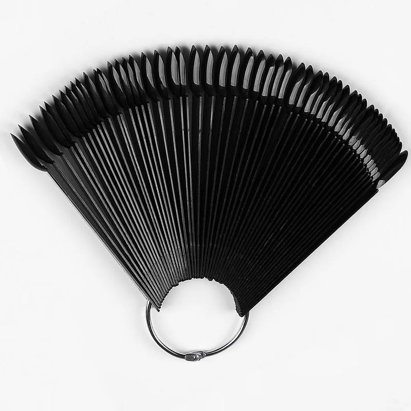 

50Pcs Fake Nails Color Card False Round Head Nail Gel Fan Style Practice Display Polish Nail Display Acrylic Nail Tips Nail Art