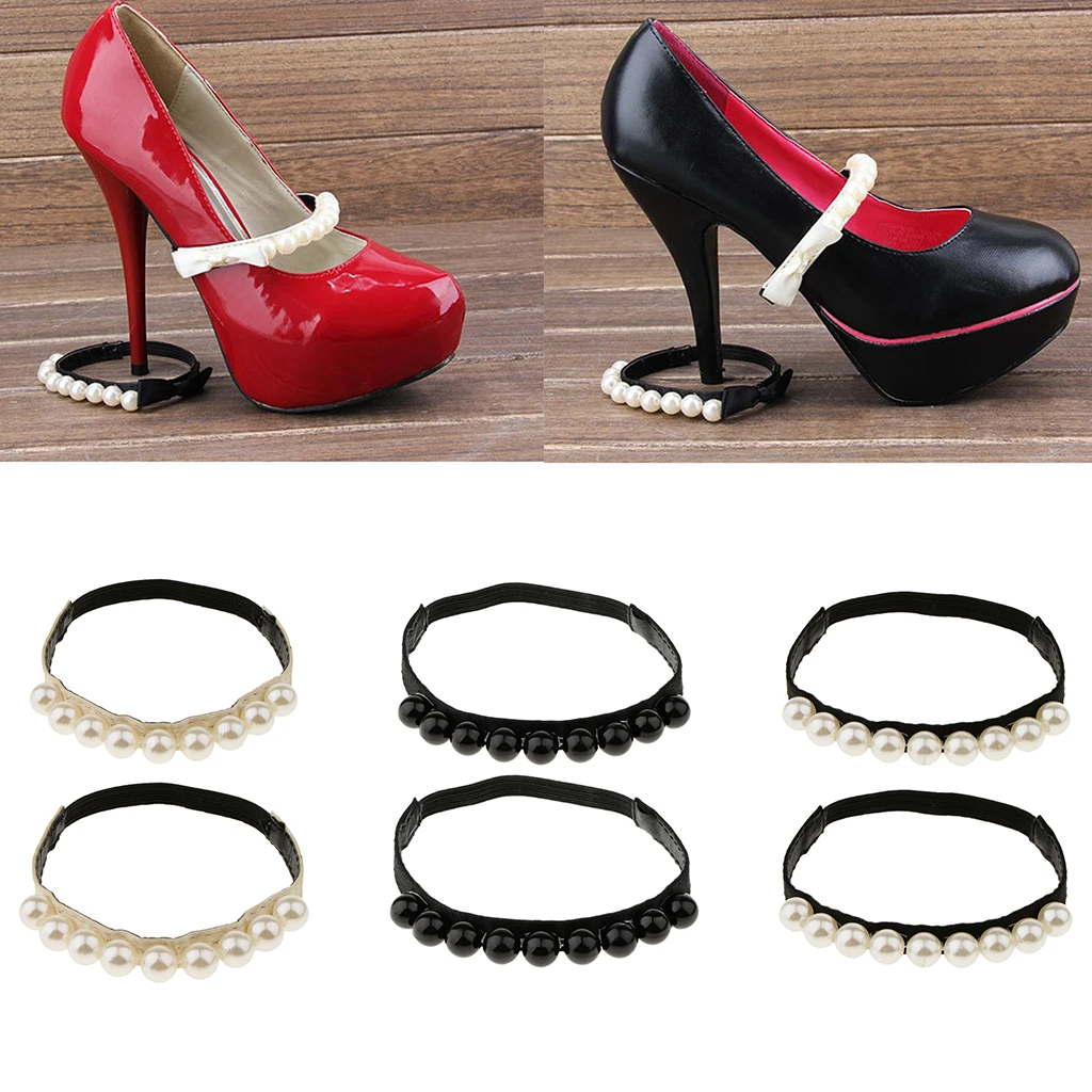 1 pair Detachable Anti-slip Anti-loose Leather Shoe Straps Shoe Accessories For Loose High Heeled Shoes Wedges Flats