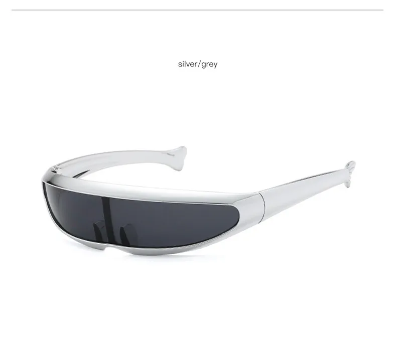 Футуристические узкие циклопы солнцезащитные очки UV400 индивидуальные зеркальные линзы костюм очки забавные вечерние украшения маски