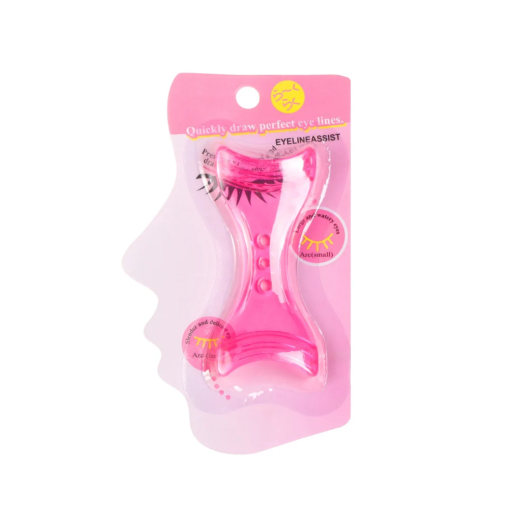 Eye Make Up 3 In1 Mascara Eyeliner Applicator Guide Guard False Eyelashes Baffle Comb Cosmetic Plastic Brush Curler Makeup Tools - Цвет: 4