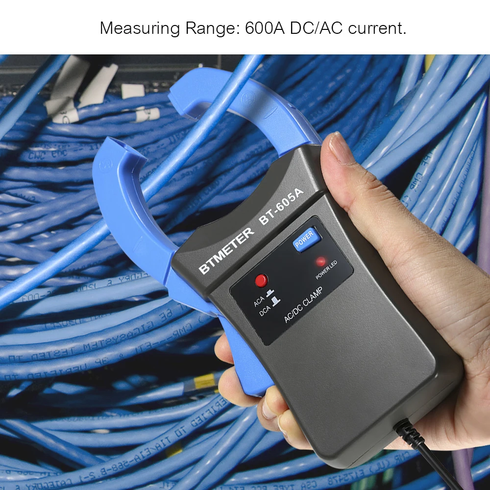

600A DC/AC Current Clamp Adapter Clamp-On Adapter Meter with Test Probes